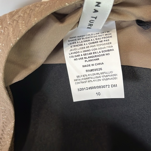 Trina Turk EMPIRE BANDEAU ONE PIECE in Sandstone Shine Size 10 NWT - Picture 10 of 10